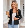 imageGRACE KARIN Women Sweater Blazer 34 Sleeve Cropped Cardigan Lightweight Notch Collar Knit Blazer Jacket Business CasualBlack