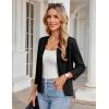 imageGRACE KARIN Women Sweater Blazer 34 Sleeve Cropped Cardigan Lightweight Notch Collar Knit Blazer Jacket Business CasualBlack