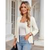 imageGRACE KARIN Women Sweater Blazer 34 Sleeve Cropped Cardigan Lightweight Notch Collar Knit Blazer Jacket Business CasualIvory White