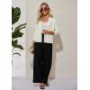 imageGRACE KARIN Women Sweater Blazer 34 Sleeve Cropped Cardigan Lightweight Notch Collar Knit Blazer Jacket Business CasualIvory White