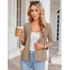 imageGRACE KARIN Women Sweater Blazer 34 Sleeve Cropped Cardigan Lightweight Notch Collar Knit Blazer Jacket Business CasualKhaki