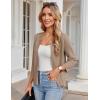 imageGRACE KARIN Women Sweater Blazer 34 Sleeve Cropped Cardigan Lightweight Notch Collar Knit Blazer Jacket Business CasualKhaki