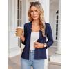 imageGRACE KARIN Women Sweater Blazer 34 Sleeve Cropped Cardigan Lightweight Notch Collar Knit Blazer Jacket Business CasualNavy Blue