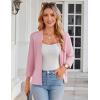 imageGRACE KARIN Women Sweater Blazer 34 Sleeve Cropped Cardigan Lightweight Notch Collar Knit Blazer Jacket Business CasualPink