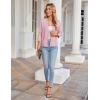 imageGRACE KARIN Women Sweater Blazer 34 Sleeve Cropped Cardigan Lightweight Notch Collar Knit Blazer Jacket Business CasualPink