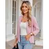 imageGRACE KARIN Women Sweater Blazer 34 Sleeve Cropped Cardigan Lightweight Notch Collar Knit Blazer Jacket Business CasualPink