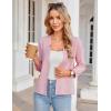 imageGRACE KARIN Women Sweater Blazer 34 Sleeve Cropped Cardigan Lightweight Notch Collar Knit Blazer Jacket Business CasualPink