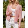 imageGRACE KARIN Womens 2025 Summer Cardigans Long Sleeve Open Front Hollow Out Crochet Knit Cardigan SweaterDusty Rose