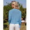 imageGRACE KARIN Womens 2025 Summer Cardigans Long Sleeve Open Front Hollow Out Crochet Knit Cardigan SweaterLight Blue