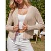 imageGRACE KARIN Womens 2025 Summer Cardigans Long Sleeve Open Front Hollow Out Crochet Knit Cardigan SweaterLight Khaki