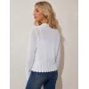 imageGRACE KARIN Womens 2025 Summer Cardigans Long Sleeve Open Front Hollow Out Crochet Knit Cardigan SweaterWhite