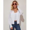 imageGRACE KARIN Womens 2025 Summer Cardigans Long Sleeve Open Front Hollow Out Crochet Knit Cardigan SweaterWhite