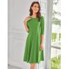 imageGRACE KARIN Womens 2025 Trendy Crew Neck 34 Sleeve A Line Loose Casual Midi Dress with PocketsAvocado Green