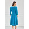 imageGRACE KARIN Womens 2025 Trendy Crew Neck 34 Sleeve A Line Loose Casual Midi Dress with PocketsBlue