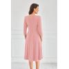 imageGRACE KARIN Womens 2025 Trendy Crew Neck 34 Sleeve A Line Loose Casual Midi Dress with PocketsDusty Pink