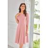 imageGRACE KARIN Womens 2025 Trendy Crew Neck 34 Sleeve A Line Loose Casual Midi Dress with PocketsDusty Pink