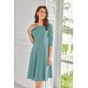 imageGRACE KARIN Womens 2025 Trendy Crew Neck 34 Sleeve A Line Loose Casual Midi Dress with PocketsLake Blue