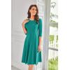 imageGRACE KARIN Womens 2025 Trendy Crew Neck 34 Sleeve A Line Loose Casual Midi Dress with PocketsLake Green