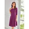 imageGRACE KARIN Womens 2025 Trendy Crew Neck 34 Sleeve A Line Loose Casual Midi Dress with PocketsMulberry