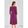 imageGRACE KARIN Womens 2025 Trendy Crew Neck 34 Sleeve A Line Loose Casual Midi Dress with PocketsMulberry