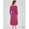 imageGRACE KARIN Womens 2025 Trendy Crew Neck 34 Sleeve A Line Loose Casual Midi Dress with PocketsRose Purple