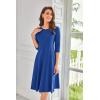 imageGRACE KARIN Womens 2025 Trendy Crew Neck 34 Sleeve A Line Loose Casual Midi Dress with PocketsRoyal Blue