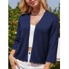 imageGRACE KARIN Womens 34 Sleeve Cropped Cardigan Elegant Open Front Sweater Cardigan Lightweight Bolero Shrug S2XLNavy Blue