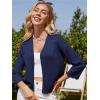 imageGRACE KARIN Womens 34 Sleeve Cropped Cardigan Elegant Open Front Sweater Cardigan Lightweight Bolero Shrug S2XLNavy Blue