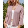 imageGRACE KARIN Womens 34 Sleeve Cropped Cardigan Elegant Open Front Sweater Cardigan Lightweight Bolero Shrug S2XLPink