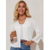 imageGRACE KARIN Womens 34 Sleeve Cropped Cardigan Elegant Open Front Sweater Cardigan Lightweight Bolero Shrug S2XLWhite