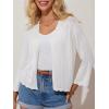 imageGRACE KARIN Womens 34 Sleeve Cropped Cardigan Elegant Open Front Sweater Cardigan Lightweight Bolero Shrug S2XLWhite