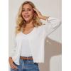 imageGRACE KARIN Womens 34 Sleeve Cropped Cardigan Elegant Open Front Sweater Cardigan Lightweight Bolero Shrug S2XLWhite