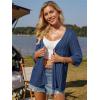 imageGRACE KARIN Womens Lightweight Crochet Cardigan Tie Front Cardigan 34 Sleeve Summer Sweater Kimono Beach Cover Up S2XLBlue