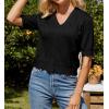 imageGRACE KARIN Womens Short Sleeve Cropped Cardigan 2025 Summer Lightweight Crochet Button V Neck Knit Sweater CardigansBlack