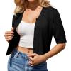 imageGRACE KARIN Womens Short Sleeve Cropped Cardigan 2025 Summer Lightweight Crochet Button V Neck Knit Sweater CardigansBlack