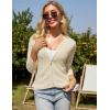 imageGRACE KARIN Womens Zip Up Cardigan Sweaters Lightweight Summer 34 Sleeve Cardigan Cropped V Neck SweaterBeige