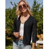 imageGRACE KARIN Womens Zip Up Cardigan Sweaters Lightweight Summer 34 Sleeve Cardigan Cropped V Neck SweaterBlack