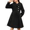 imageGRACE KARIN Girls Dress Coat Kids Wool Lapel Long Button Jackets Fall Winter Outerwear Peacoat with Pockets 512YBlack