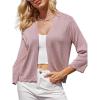 imageGRACE KARIN Womens 34 Sleeve Cropped Cardigan Elegant Open Front Sweater Cardigan Lightweight Bolero Shrug S2XLPink