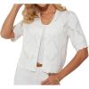 imageGRACE KARIN Womens Short Sleeve Cropped Cardigan 2025 Summer Lightweight Crochet Button V Neck Knit Sweater CardigansWhite