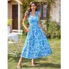 imageGRACE KARIN 2025 Womens Summer Floral Print Sleeveless Long Casual Flowy A Line Ruffle Wedding Guest Maxi DressBlue Floral