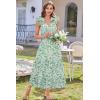 imageGRACE KARIN 2025 Womens Summer Floral Print Sleeveless Long Casual Flowy A Line Ruffle Wedding Guest Maxi DressGreen White Floral