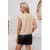 imageGRACE KARIN V Neck Sequin Short Sleeve Tops for Women Elastic Sparkly Tank Top for PartyGold