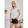 imageGRACE KARIN V Neck Sequin Short Sleeve Tops for Women Elastic Sparkly Tank Top for PartySilver