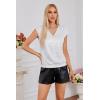 imageGRACE KARIN V Neck Sequin Short Sleeve Tops for Women Elastic Sparkly Tank Top for PartySilver