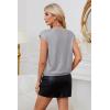 imageGRACE KARIN V Neck Sequin Short Sleeve Tops for Women Elastic Sparkly Tank Top for PartySilver Gray
