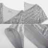 imageGRACE KARIN V Neck Sequin Short Sleeve Tops for Women Elastic Sparkly Tank Top for PartySilver Gray