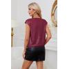 imageGRACE KARIN V Neck Sequin Short Sleeve Tops for Women Elastic Sparkly Tank Top for PartyWine Red