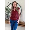 imageGRACE KARIN V Neck Sequin Short Sleeve Tops for Women Elastic Sparkly Tank Top for PartyWine Red