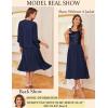 imageGRACE KARIN Wedding Guest Dress Mother of The Bride Dresses Two Piece Formal Sequin Dress with Jacket Tea Length 2025Navy Blue